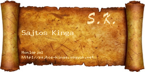 Sajtos Kinga névjegykártya